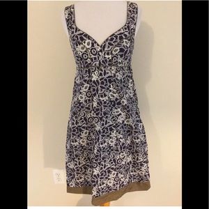 Banana republic navy floral sleeveless dress